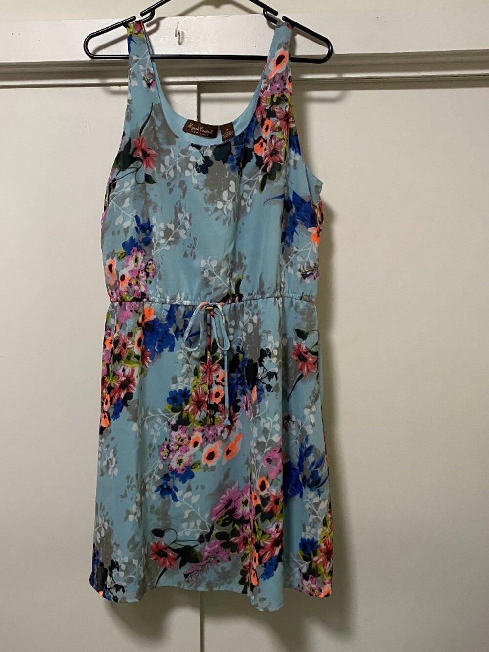 Speed Control New York, sleeveless, light aqua, floral dress, size 1X
